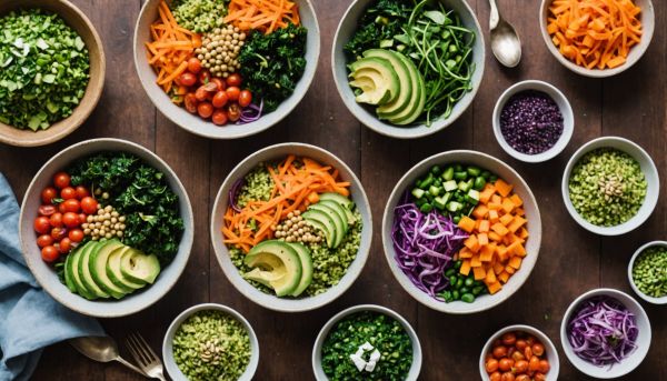 Bowls vegetariens colores et pleins de vitamines